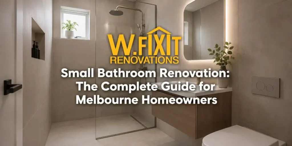 Small bathroom renovation in a Melbourne home with walk-in shower and floating vanity